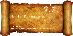 Haris Karmelina névjegykártya
